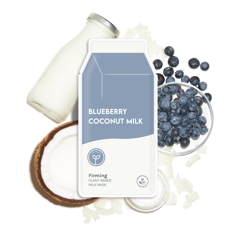 Biodegradable, Plant-Based Sheet Mask | Blueberry Coconut Milk for Firming